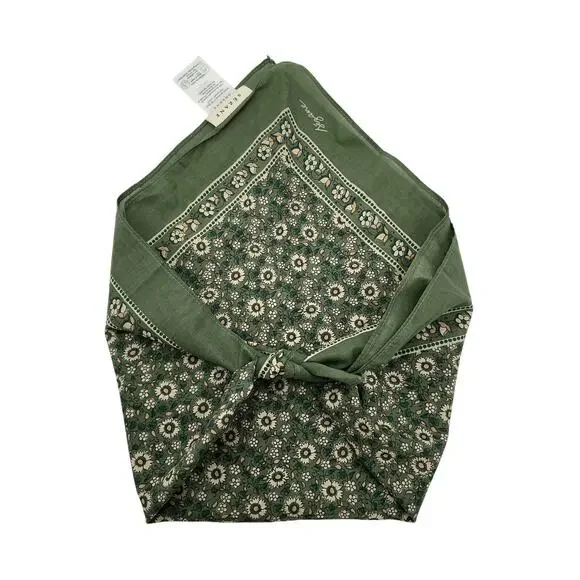 Sézane 'Floral' Green Cotton Scarf Size OS - Picture 3 of 6